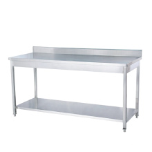 Commercial Double Tiers Stainless Steel Table Square Tube Style Restaurant Kitchen Food Prepare Work Table